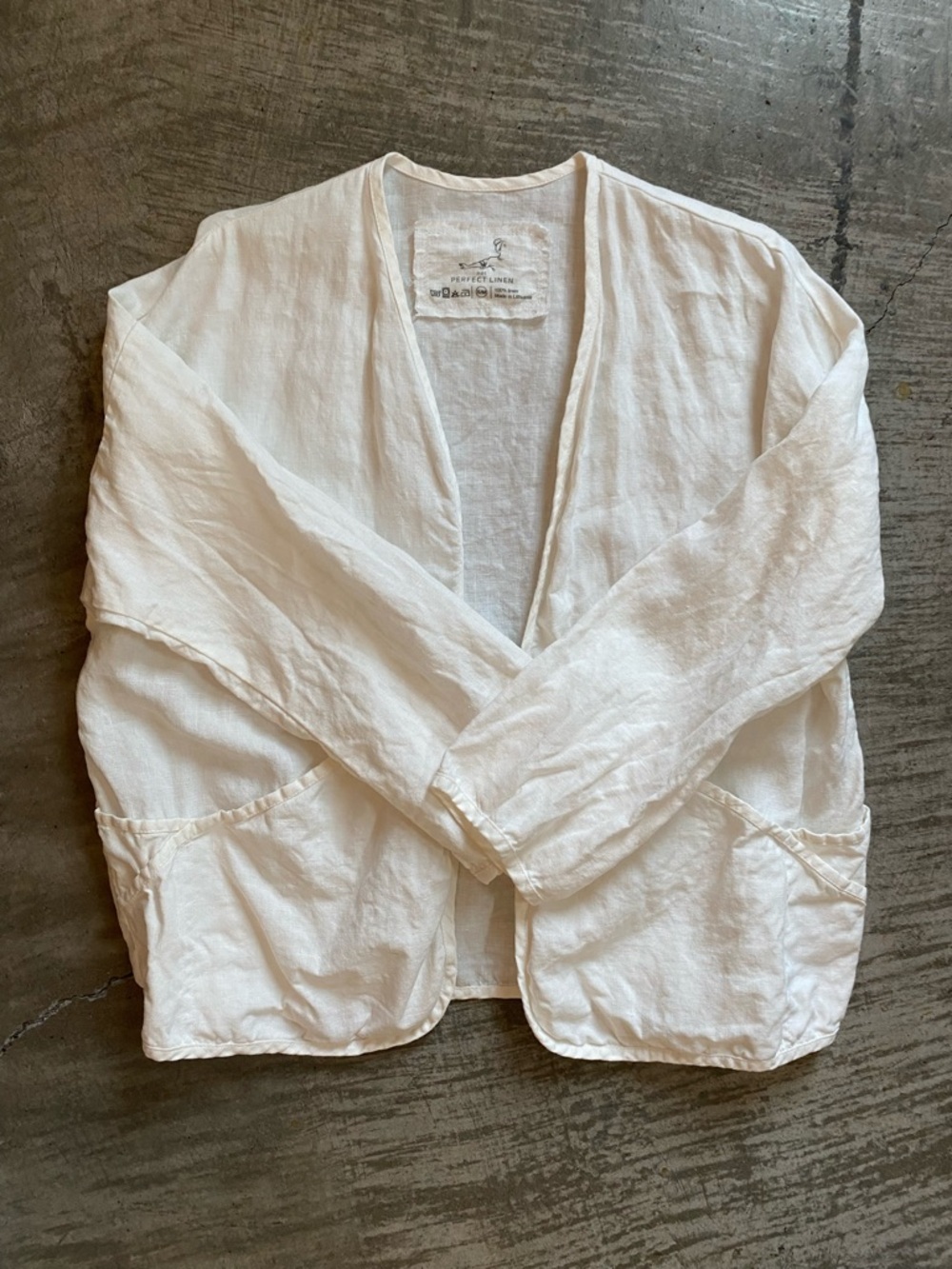 notPERFECTLINEN COPENHAGEN throw-on linen jacket Cream S/M